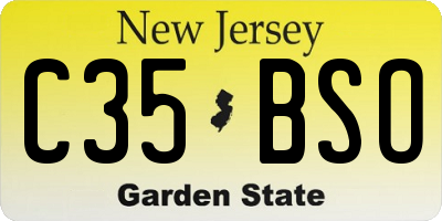 NJ license plate C35BSO