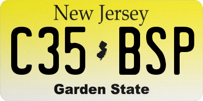 NJ license plate C35BSP