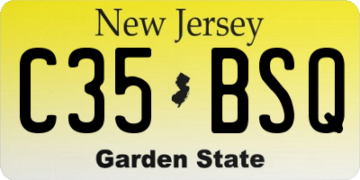 NJ license plate C35BSQ