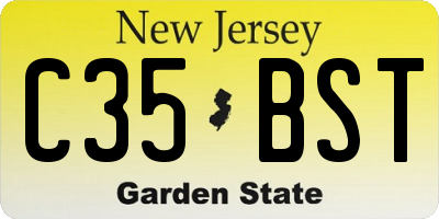 NJ license plate C35BST