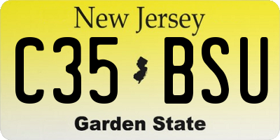 NJ license plate C35BSU