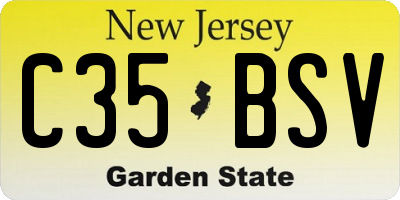 NJ license plate C35BSV