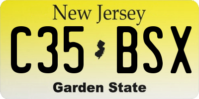 NJ license plate C35BSX