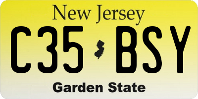 NJ license plate C35BSY