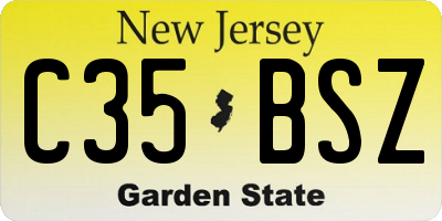 NJ license plate C35BSZ