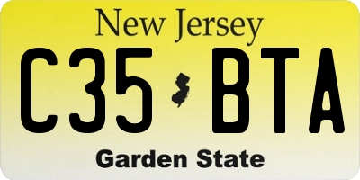 NJ license plate C35BTA
