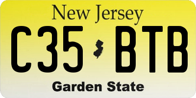 NJ license plate C35BTB