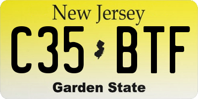 NJ license plate C35BTF