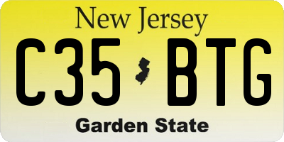 NJ license plate C35BTG