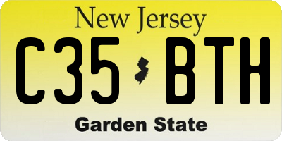 NJ license plate C35BTH