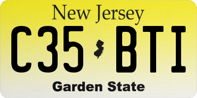 NJ license plate C35BTI