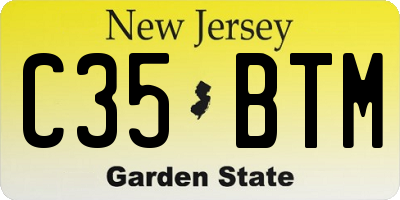 NJ license plate C35BTM