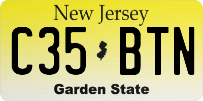 NJ license plate C35BTN