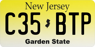 NJ license plate C35BTP
