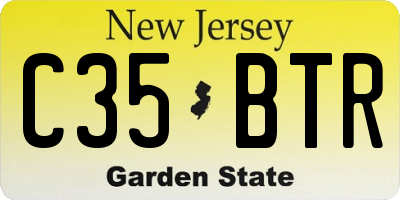 NJ license plate C35BTR