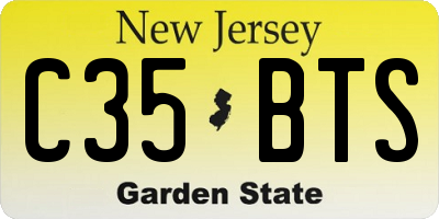 NJ license plate C35BTS