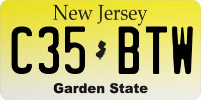 NJ license plate C35BTW