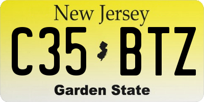 NJ license plate C35BTZ