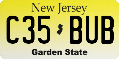 NJ license plate C35BUB