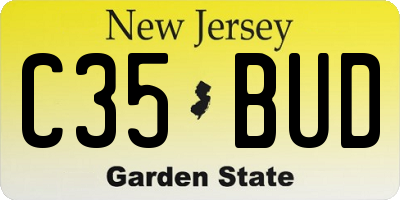 NJ license plate C35BUD