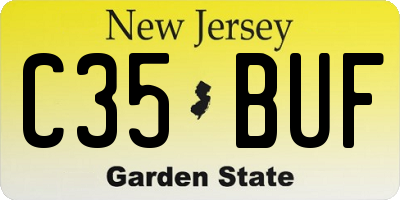 NJ license plate C35BUF