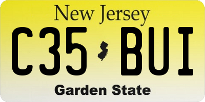 NJ license plate C35BUI