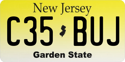 NJ license plate C35BUJ