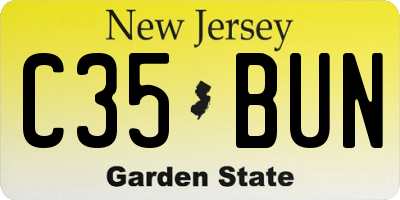 NJ license plate C35BUN