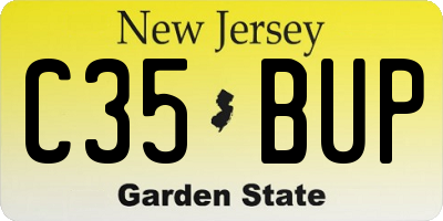 NJ license plate C35BUP