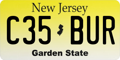 NJ license plate C35BUR