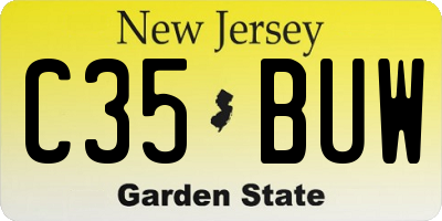 NJ license plate C35BUW