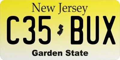 NJ license plate C35BUX