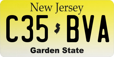 NJ license plate C35BVA