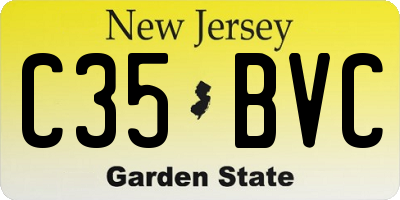 NJ license plate C35BVC