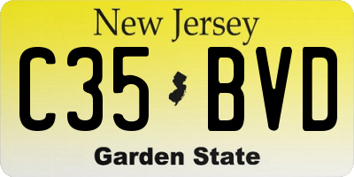 NJ license plate C35BVD