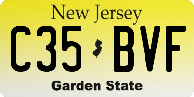 NJ license plate C35BVF