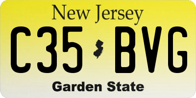 NJ license plate C35BVG