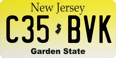 NJ license plate C35BVK