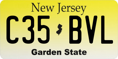 NJ license plate C35BVL