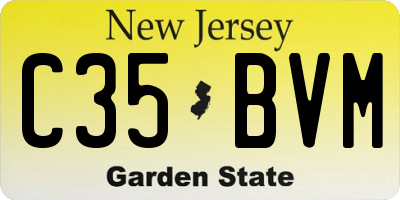 NJ license plate C35BVM