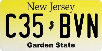 NJ license plate C35BVN