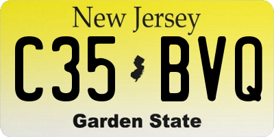 NJ license plate C35BVQ