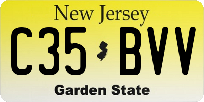 NJ license plate C35BVV
