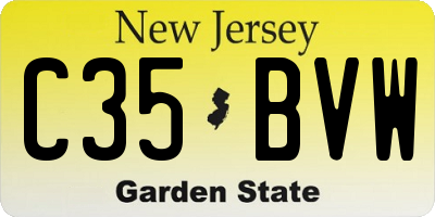 NJ license plate C35BVW