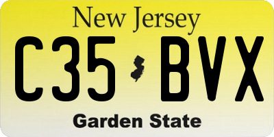 NJ license plate C35BVX