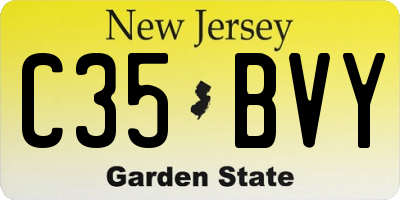 NJ license plate C35BVY