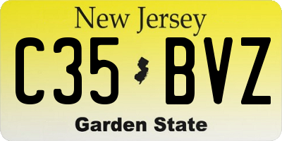 NJ license plate C35BVZ