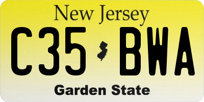 NJ license plate C35BWA