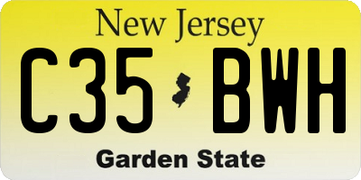 NJ license plate C35BWH