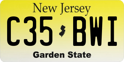 NJ license plate C35BWI